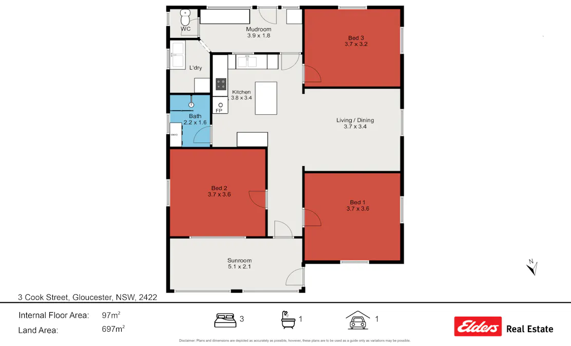 3 Cook Street, Gloucester, NSW, 2422 - Floorplan 1