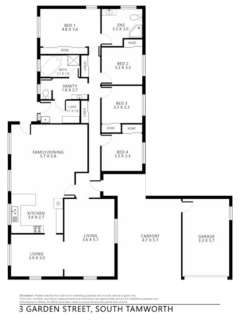 3 Garden Street, Tamworth, NSW, 2340 - Floorplan 1