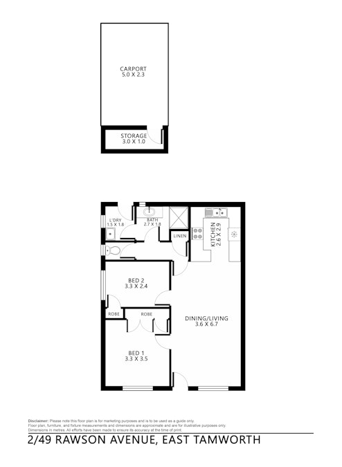 2/49 Rawson Avenue, Tamworth, NSW, 2340 - Floorplan 1