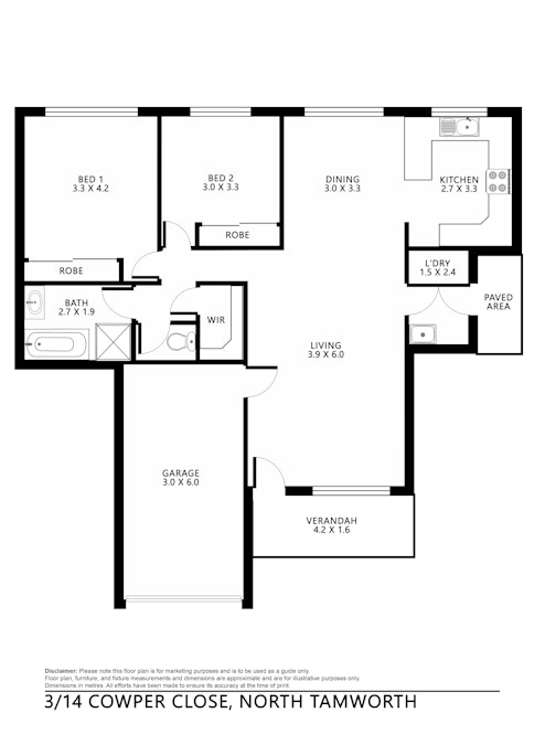 3/14 Cowper Close, Tamworth, NSW, 2340 - Floorplan 1