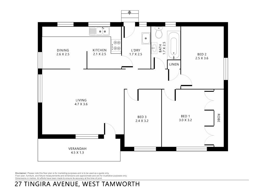 27 Tingira Avenue, Tamworth, NSW, 2340 - Floorplan 1