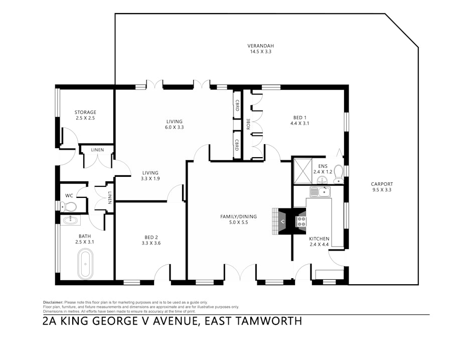 2A King George V Avenue, Tamworth, NSW, 2340 - Floorplan 1