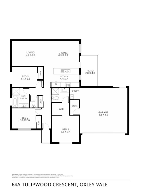 64A Tulipwood Crescent, Tamworth, NSW, 2340 - Floorplan 1