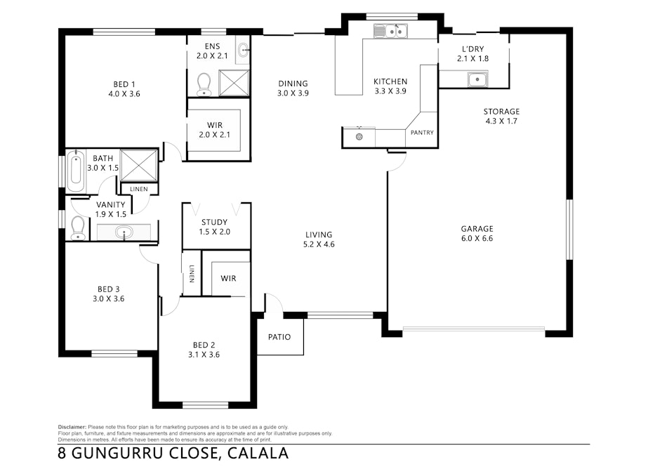 8 Gungurru Close, Tamworth, NSW, 2340 - Floorplan 1