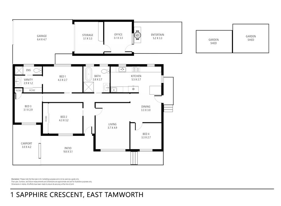 1 Sapphire Crescent, Tamworth, NSW, 2340 - Floorplan 1