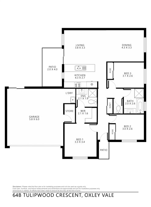 2/64 Tulipwood Crescent, Tamworth, NSW, 2340 - Floorplan 1