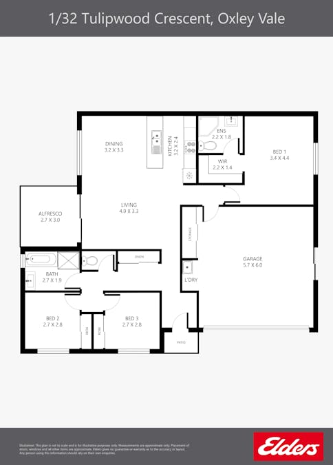 1/32 Tulipwood Crescent, Tamworth, NSW, 2340 - Floorplan 1