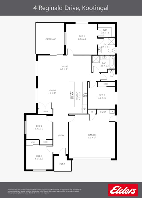 4 Reginald Drive, Kootingal, NSW, 2352 - Floorplan 1