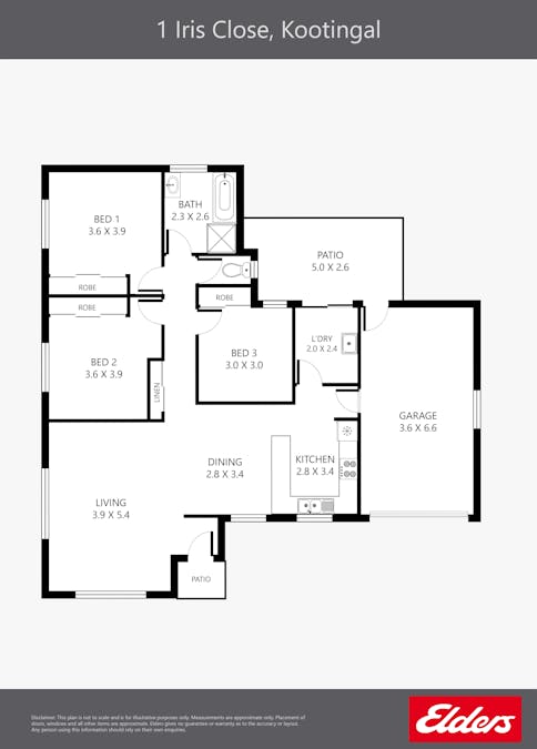 1 Iris Close, Kootingal, NSW, 2352 - Floorplan 1