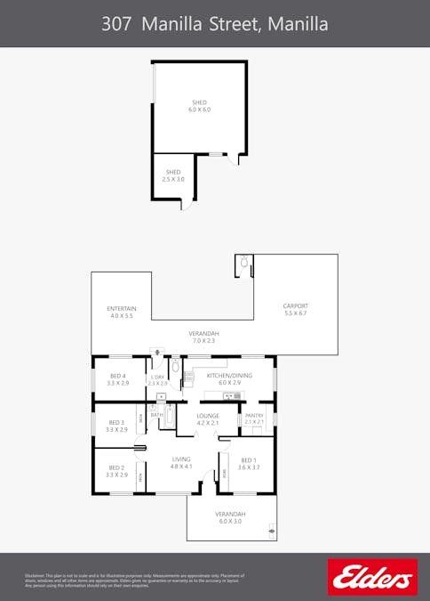 307 Manilla Street, Manilla, NSW, 2346 - Floorplan 1