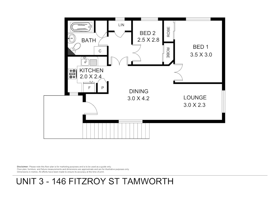 3/146 Fitzroy Street, Tamworth, NSW, 2340 - Floorplan 1