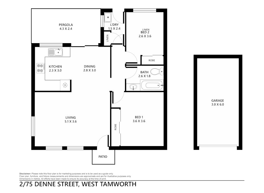 2/75 Denne Street, Tamworth, NSW, 2340 - Floorplan 1