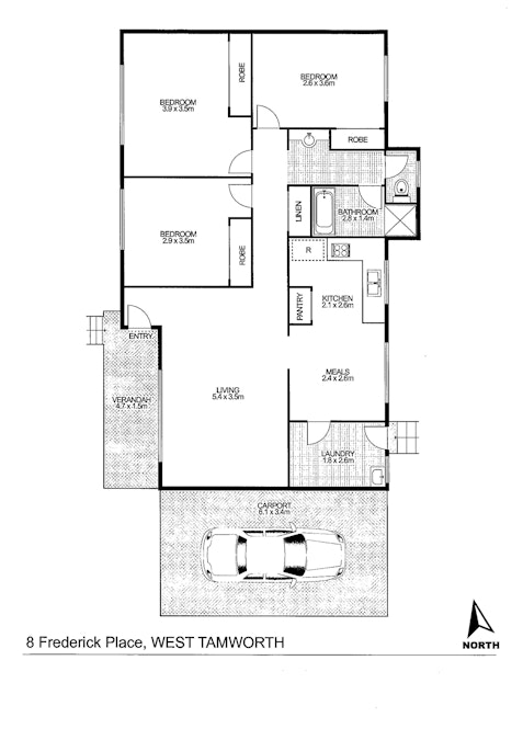 8 Frederick Place, Tamworth, NSW, 2340 - Floorplan 1