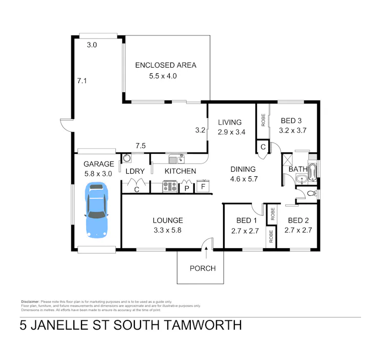 5 Janelle Street, Tamworth, NSW, 2340 - Floorplan 1