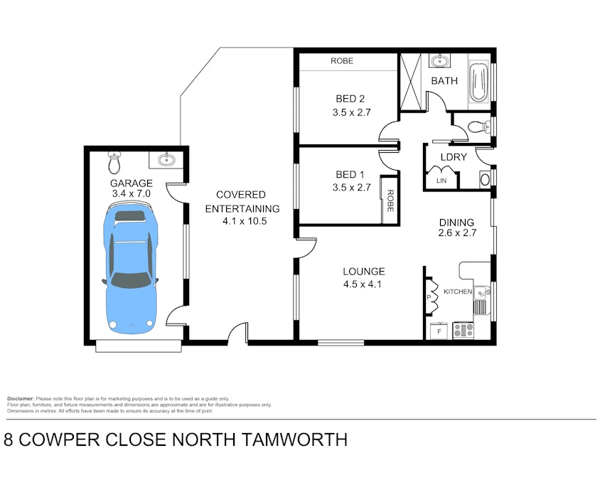 8 Cowper Close, Tamworth, NSW, 2340 - Floorplan 1