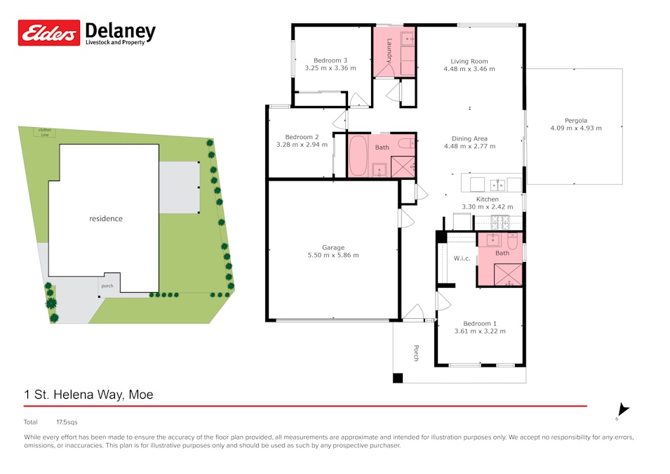 1 St Helena Way, Moe, VIC, 3825 - Floorplan 1