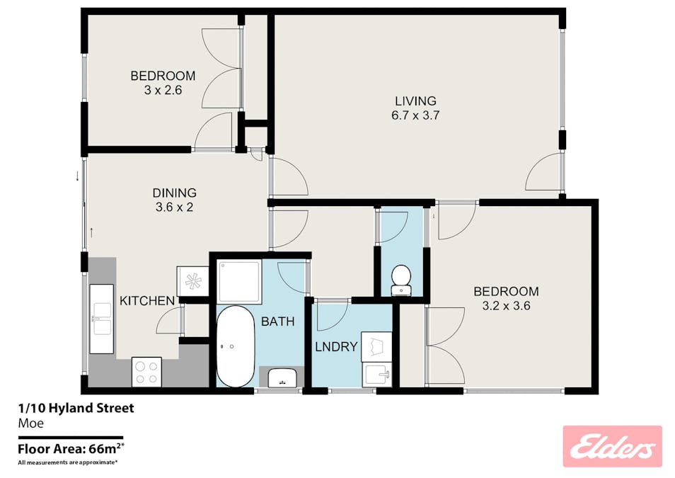 1/10 Hyland Street, Moe, VIC, 3825 - Floorplan 1