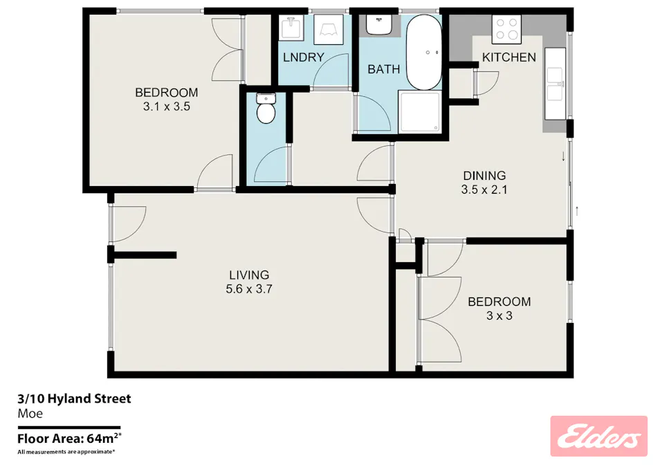 3/10 Hyland Street, Moe, VIC, 3825 - Floorplan 1