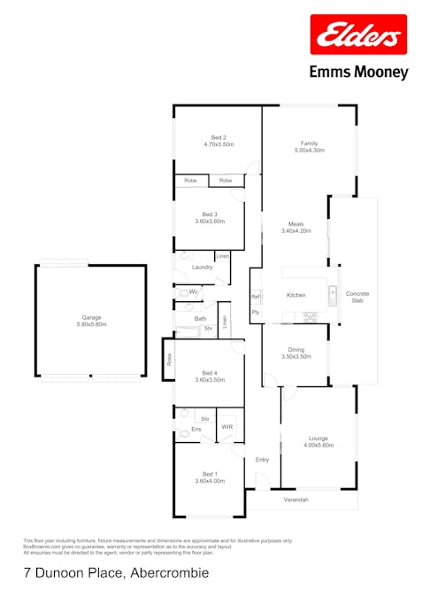 7 Dunoon Place, Abercrombie, NSW, 2795 - Floorplan 1