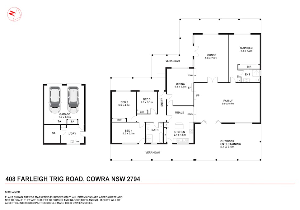 'Southbank' 408 Farleigh Trig Road, Cowra, NSW, 2794 - Floorplan 1