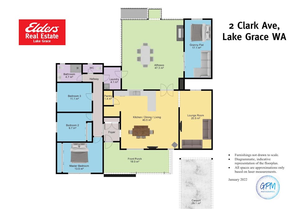 2 Clark Avenue, Lake Grace, WA, 6353 - Floorplan 1