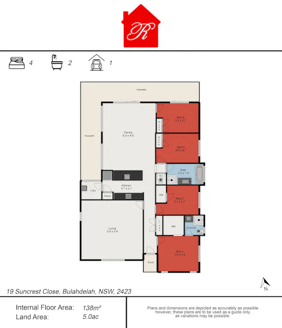 19 Suncrest Close, Bulahdelah, NSW, 2423 - Floorplan 1