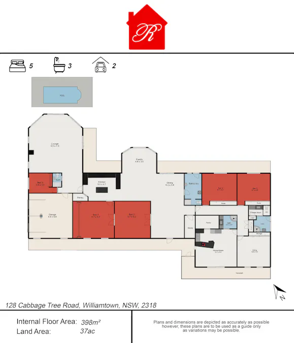 128 Cabbage Tree Road, Williamtown, NSW, 2318 - Floorplan 1
