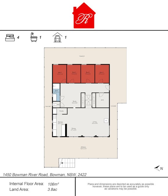 1450 Bowman River Road, Bowman, NSW, 2422 - Floorplan 1
