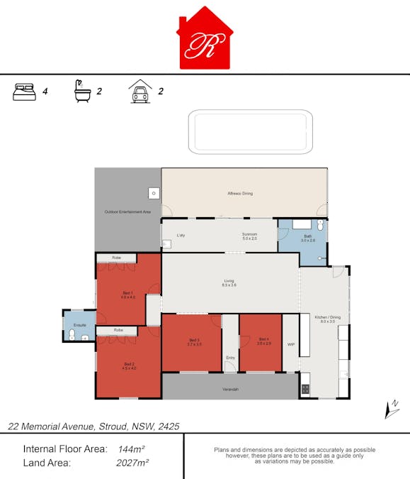 22 Memorial Avenue, Stroud, NSW, 2425 - Floorplan 1
