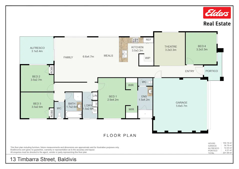 13 Timbarra Street, Baldivis, WA, 6171 - Floorplan 1