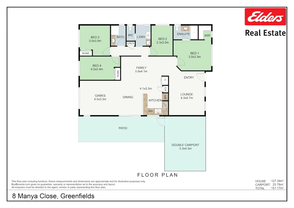 8 Manya Close, Greenfields, WA, 6210 - Floorplan 1