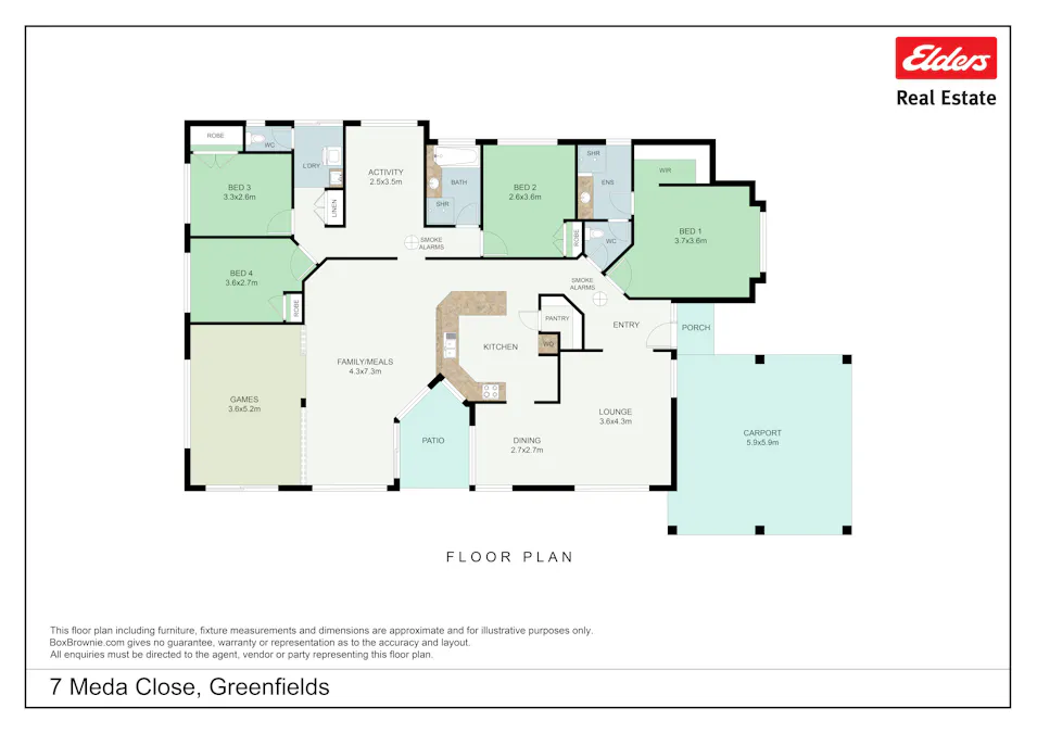 7 Meda Close, Greenfields, WA, 6210 - Floorplan 1