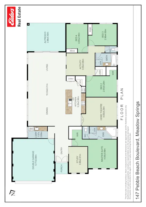 147 Pebble Beach Boulevard, Meadow Springs, WA, 6210 - Floorplan 1
