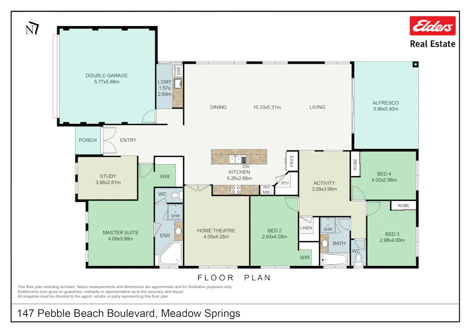 147 Pebble Beach Boulevard, Meadow Springs, WA, 6210 - Floorplan 2