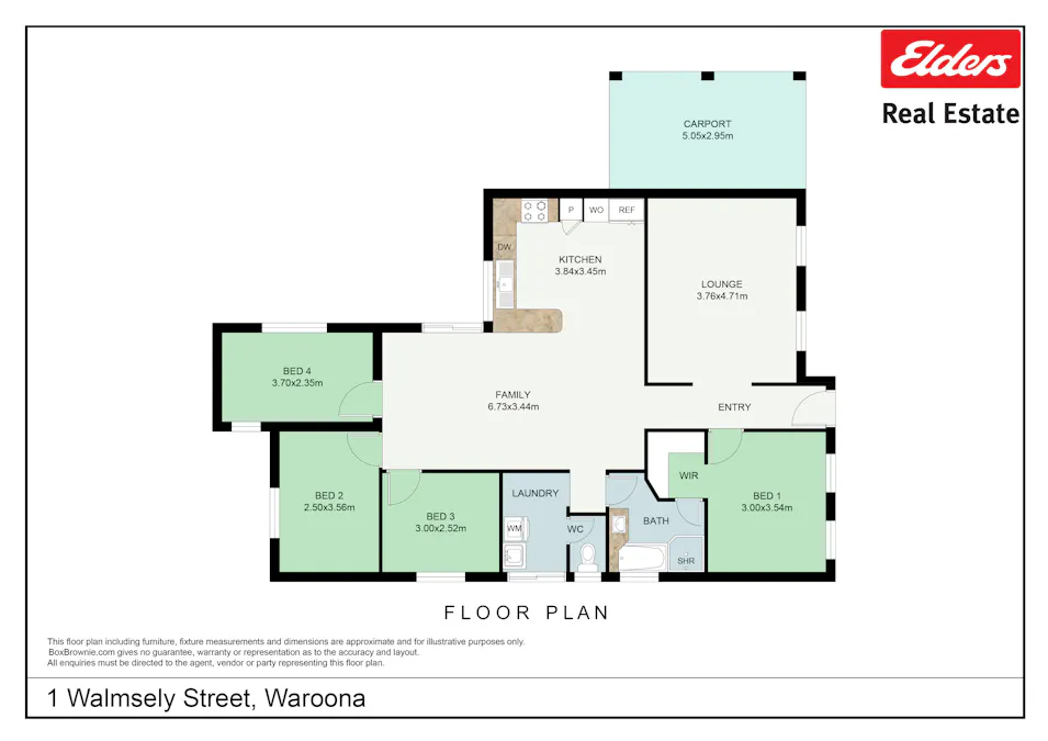 1 Walmsley Street, Waroona, WA, 6215 - Floorplan 1